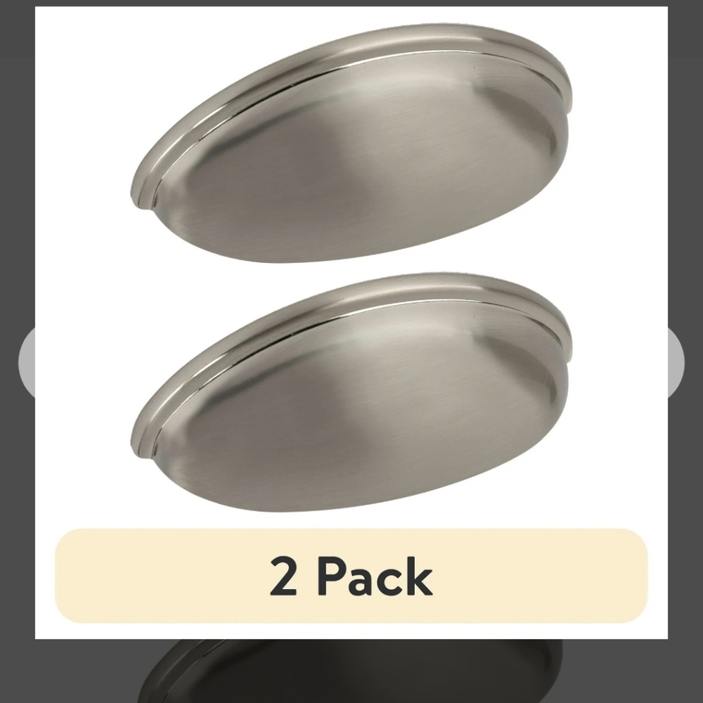 3inch 2pk Satin Nickle Cup Pull Set